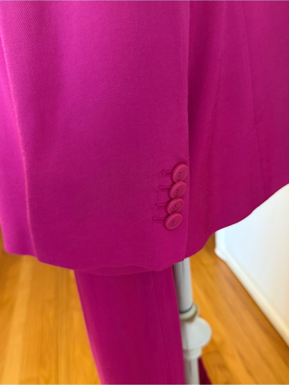 Zara Double-Breasted Pant Suit Fuchsia Pink - Picture 7 of 10